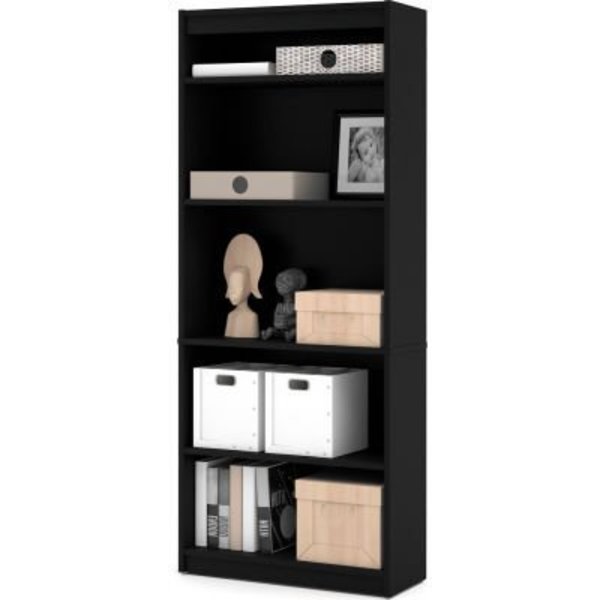 Bestar Bestar® Bookcase 29-1/2"W x 11-5/8"D x 72"H 5 Shelf Black 65715-3118